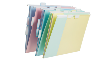 Colorful hanging file folders organized for efficient office document management and storage