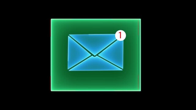 Digital marketer using email marketing tools. Neon mail box in notification concept animation. Sending newsletters and analyzing campaign performance to engage subscribers and grow business through 