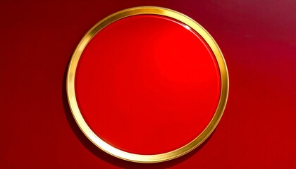 Glossy red oval emblem with ornate gold border and cardinal-point accents—evoking elegance, prestige, and classic decorative design.