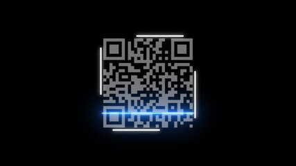QR code scanning icon animation, QR code being a scanning concept on background. laser scanning icon with line animation.... - Powered by Adobe