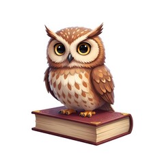Naklejka premium Adorable 3D Render of a Baby Owl and Education Concept