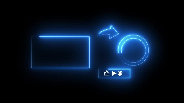 Glowing neon Subscribe button and outro for gaming and video Channels You tube End screen Outro Card subscribe. You tube End Screen Outro Card subscribe to my channel.