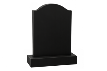 Blank black gravestone on transparent background for halloween
