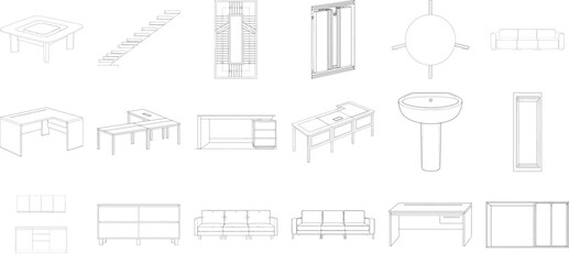 Variety of furniture and architectural items