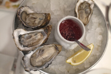fresh oysters as luxury gourmet food for celebration