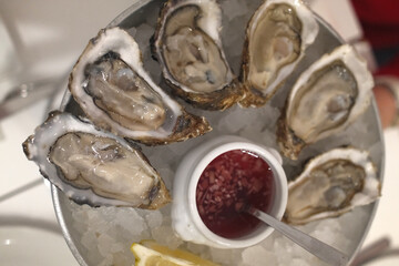 fresh oysters as luxury gourmet food for celebration