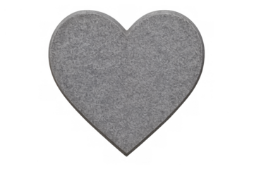 Stone heart symbolizing love and strong relationship on transparent background