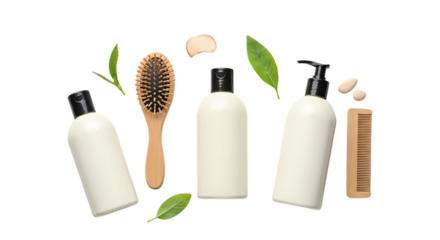 Bottles and Brush on Transparent Background