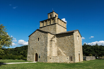 old, medieval, roman church in the village of Comps in the french Dr&ocirc;me region