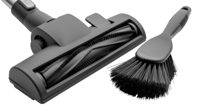 Vacuum Cleaner Brush and Head on Transparent Background