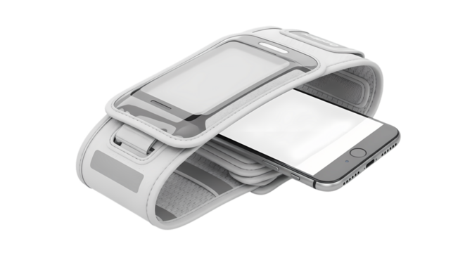 Modern fitness armband on a transparent background