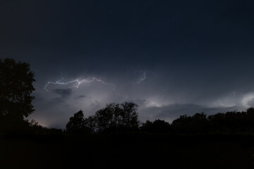 lightning over the forest