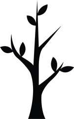 Naklejka premium Minimal Tree Growth Vector Icon | Nature Ecology Plant Outline Design