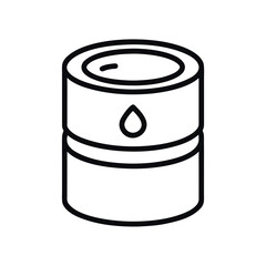 Oil Barrel Outline Line Art Vector Design