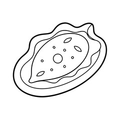Omelette Outline Line Art Vector Illustration