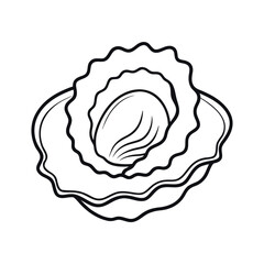 Oyster Outline Line Art Vector Design