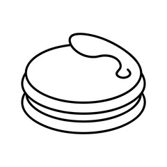Pancake Outline Line Art Vector Illustration