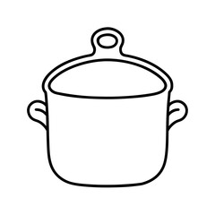Pot Holder Outline Line Art Vector Illustration