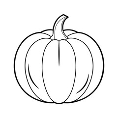 Pumpkin Slice Outline Line Art Vector Design