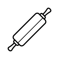 Rolling Pin Outline Line Art Vector Illustration