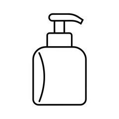 Shampoo Pump Outline Vector Illustration | Cosmetic Bottle Line Art