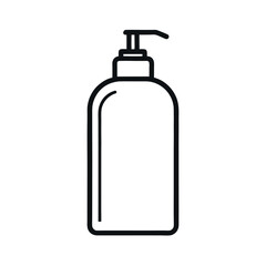 Shower Gel Outline Vector Illustration | Bathroom Product Line Art