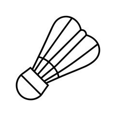 Shuttlecock Outline Vector Illustration | Badminton Equipment Line Art