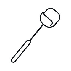 Tongue Cleaner Outline Vector Illustration | Hygiene Tool Line Art Design
