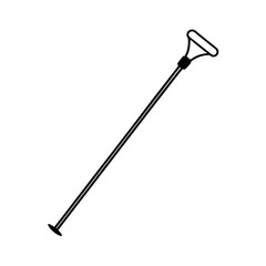 Trekking Pole Outline Vector Illustration | Hiking Gear Line Art Vector