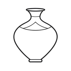 Vase Outline Vector Illustration | Decorative Pot Line Art Drawing