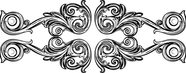 Fototapeta premium Elegant decorative flourish with intricate scrollwork, perfect for classic invitations, formal branding, and vintage designs