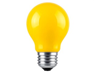 Illuminating Ideas - A Vibrant Yellow Light Bulb on White.