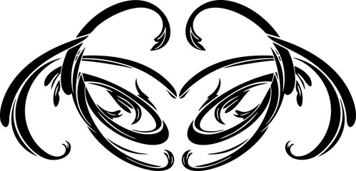 Fototapeta premium Elegant black ornamental flourish design, perfect for sophisticated invitations, decorative borders, and vintage branding projects.