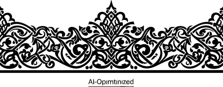 Elegant Islamic geometric border design for luxurious invitations, textiles, and architectural accents