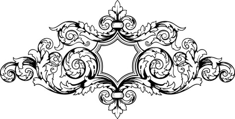 Elegant ornate flourish design with intricate swirling motifs and classic baroque detailing perfect for luxury branding invitations and decorative accents
