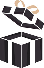 Gift box with ribbon isolated on transparent background