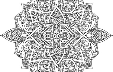 Intricate mandala design radiating spiritual energy and intricate patterns for creative projects and mindful reflection