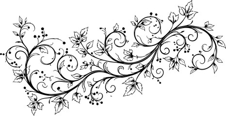 Elegant vintage floral flourish design for decorative borders, invitations, and classic branding elements