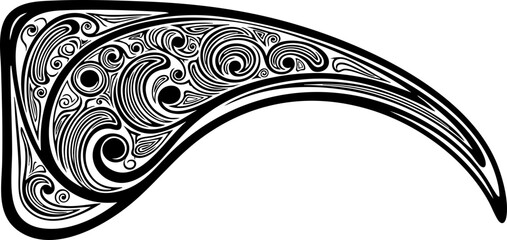 Elegant Art Nouveau flourish design with intricate swirling patterns and organic curves adding sophisticated decorative flair to projects.