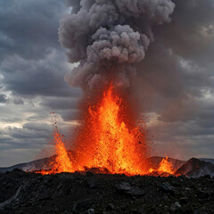 burning fire in the sky