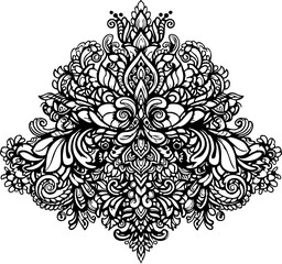 Fototapeta premium Intricate black and white ornamental flourish design evokes elegance and timeless beauty for sophisticated decorative projects.