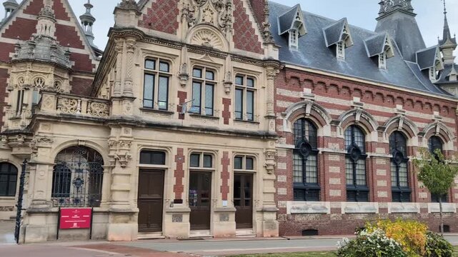 Benedictine Palace Architectural Details in Fecamp, Normandy, France.

