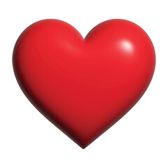 Red 3D shiny heart isolated on a white background. Trendy vector illustration icon design. "I love you" symbol. Happy Valentine's Day. Rendered healthcare concept sign vector. Love and romance symbol.