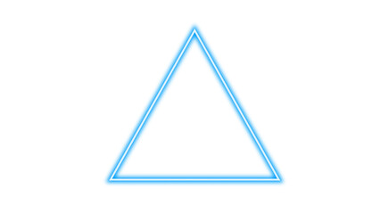 Crisp, azure triangle outlined in white stands out vividly against a black background.