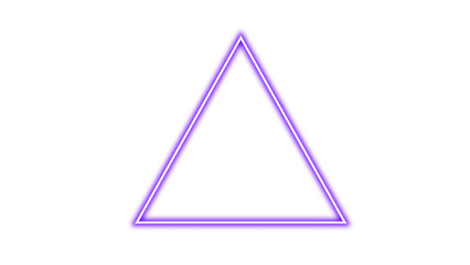 A vibrant violet triangle, framed by white, stands boldly against stark black space.