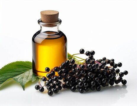 black elderberry oil isolated sambucus berries essential oil danewort fruits extract elderberry extraction
