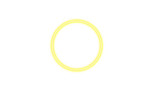A bright yellow double ring encircled on dark backdrop creating a minimalist design.