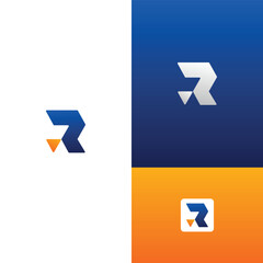 Modern letter R logo design with gradient colors for tech, finance, or startup