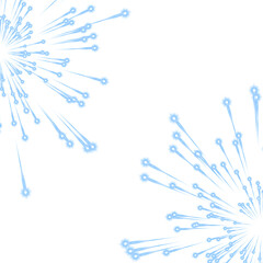 Blue fireworks explosion isolated on transparent background for festive design use