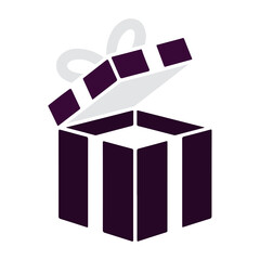 Open gift box isolated on transparent background